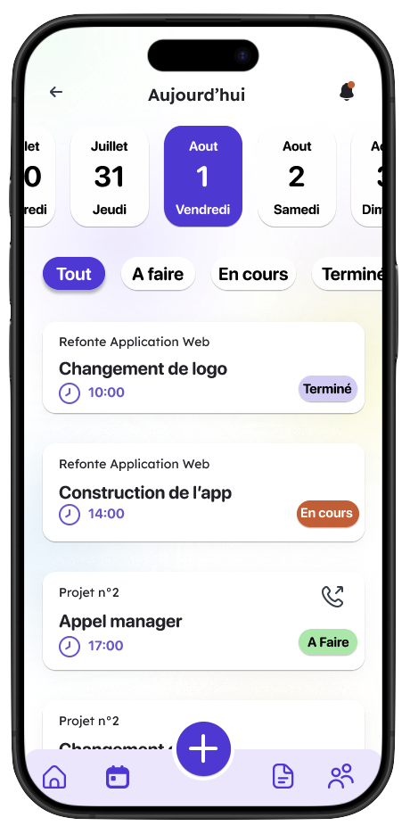Application mobile CRM - Gestion du Calendrier